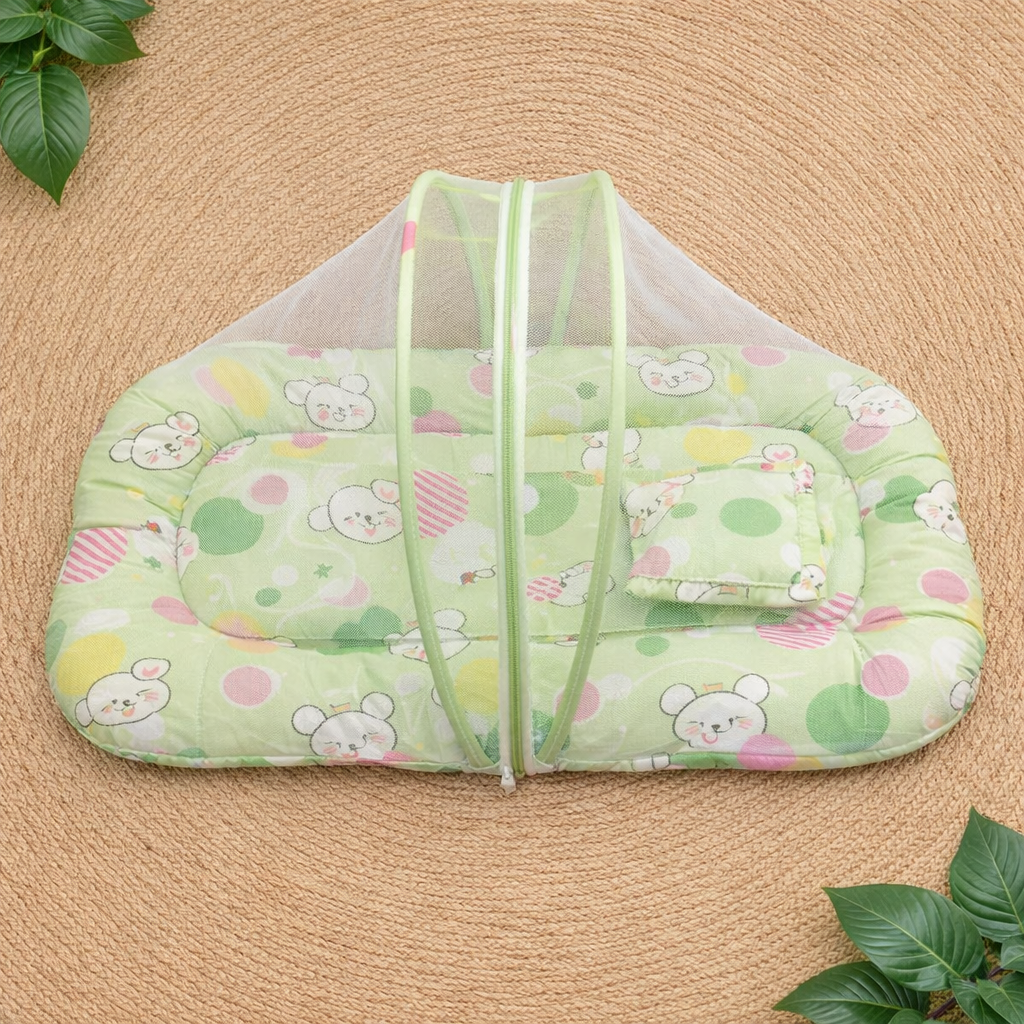Premium cotton Mosquito net bed Green